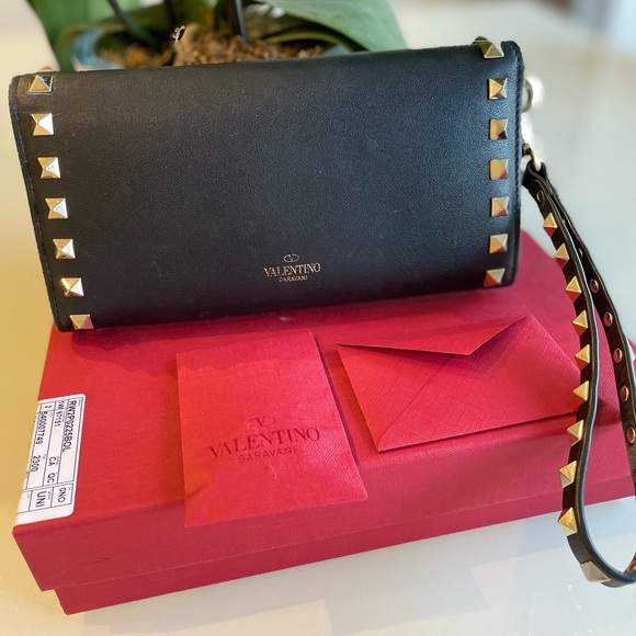 Valentino Black Clutch with Gold Studs - Picture 3 of 5